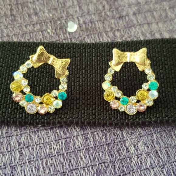 Jewelry - Handmade spring wreath earrings summer